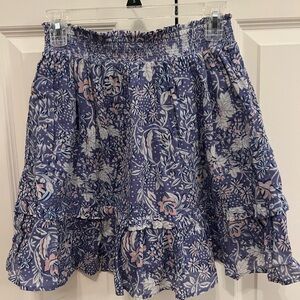 Evereve Sundry Blue Floral Flounce Skirt